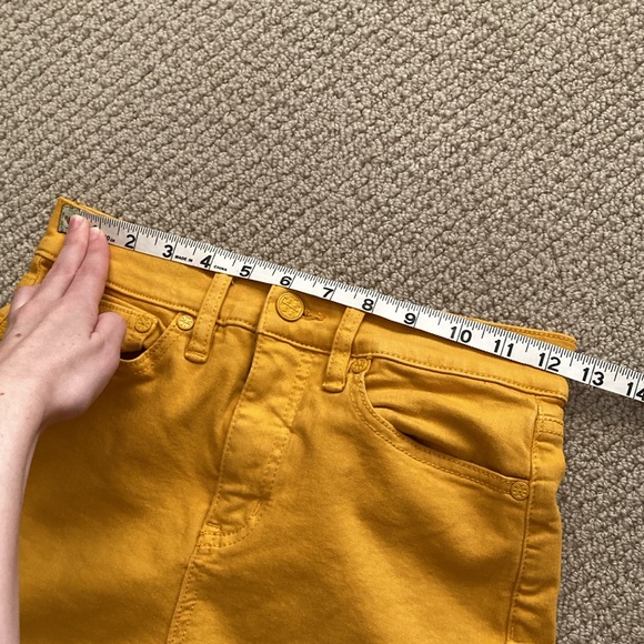 Tory Burch High Rise Skinny Jeans Pants Marigold Yellow Size 26 Stretch Like New - Picture 4 of 12